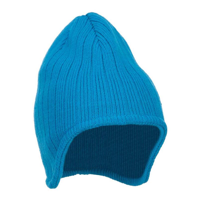 Rib Knit Ear Flap Beanie