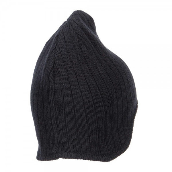 Rib Knit Ear Flap Beanie