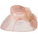 3 Flowers Organza Hat with Ruffles Trimming