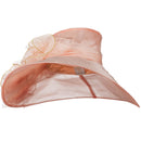 3 Flowers Organza Hat with Ruffles Trimming