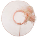 3 Flowers Organza Hat with Ruffles Trimming