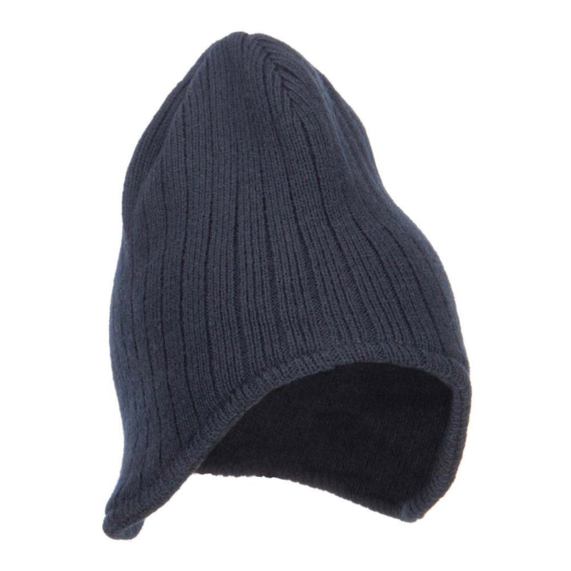 Rib Knit Ear Flap Beanie