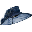 3 Flowers Organza Hat with Ruffles Trimming