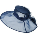 3 Flowers Organza Hat with Ruffles Trimming