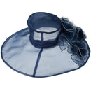 3 Flowers Organza Hat with Ruffles Trimming