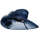 3 Flowers Organza Hat with Ruffles Trimming