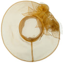 3 Flowers Organza Hat with Ruffles Trimming