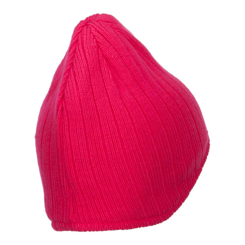 Rib Knit Ear Flap Beanie