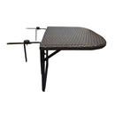 Brown Wicker Foldable Patio Balcony Table with Adjustable Clamps