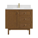 James Martin Laurent 36" Dual Mount Single Bathroom Vanity, Honey Oak