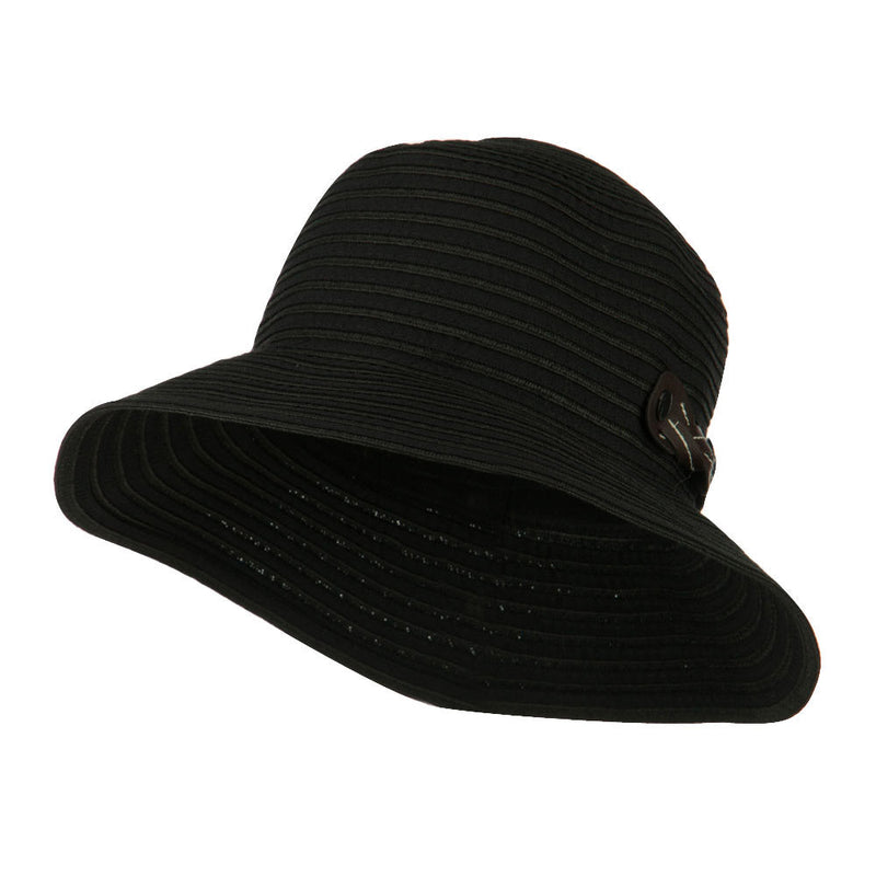 Woman's Roll Up Bucket Hat with Leatherette Snap Band