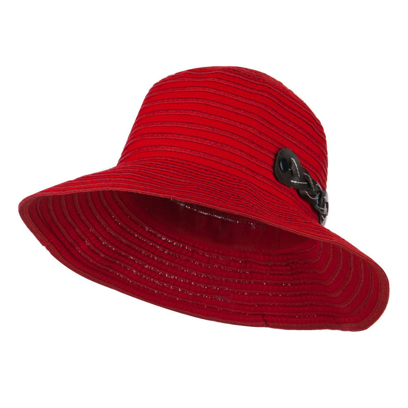 Woman's Roll Up Bucket Hat with Leatherette Snap Band