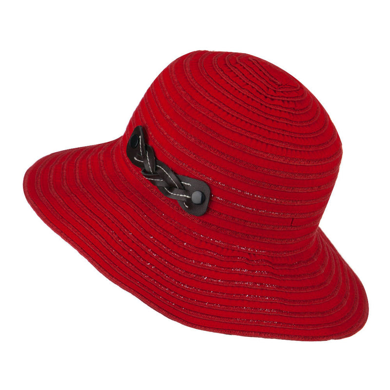 Woman's Roll Up Bucket Hat with Leatherette Snap Band