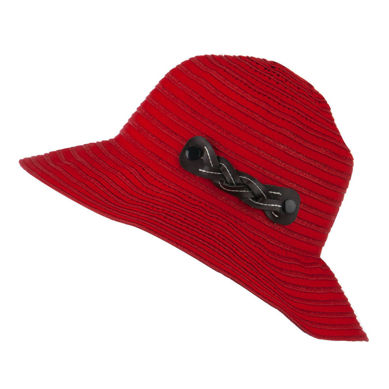 Woman's Roll Up Bucket Hat with Leatherette Snap Band