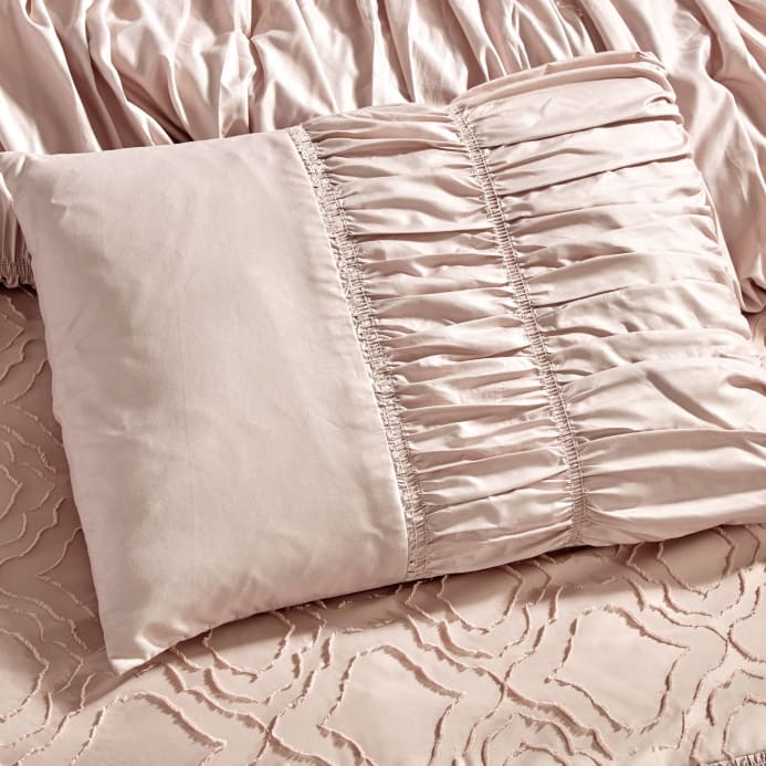 Ruffle Pink Pleated Comforter