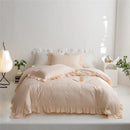 GobekUsa Light Green Flounce 600TC Egyptian Cotton Bedding Set - Queen/King Size