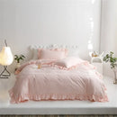 GobekUsa Light Green Flounce 600TC Egyptian Cotton Bedding Set - Queen/King Size