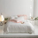 GobekUsa Light Green Flounce 600TC Egyptian Cotton Bedding Set - Queen/King Size
