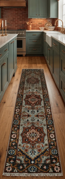 Runner Brown And Gray Heriz Hand Knotted Made to Order Wool Rug by The Rug Decor