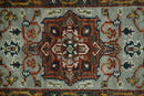 Runner Brown And Gray Heriz Hand Knotted Made to Order Wool Rug by The Rug Decor