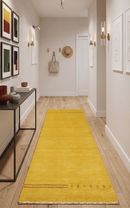 Wool Hallway Runner Gold Southwestern Tribal Hand Woven Design