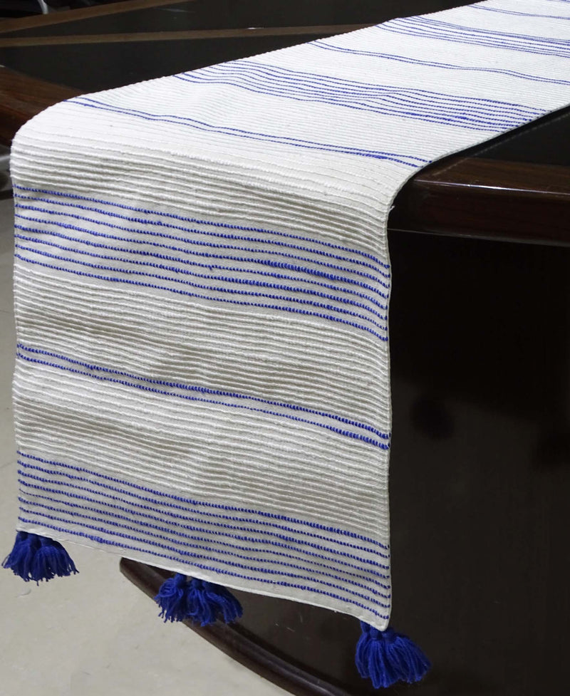 Cotton Table Runner with Blue Stripes 16"x90", photo 2 of 2