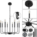 GobekUsa Iron Chandelier for American Rural Style Living Room Kitchen Dining Bedroom