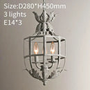 GobekUsa Grey/Gold Metal Cage Chandelier: Russian-Inspired, 3-Light Lustre for Nursery, Kitchen, Dining