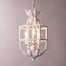 GobekUsa Grey/Gold Metal Cage Chandelier: Russian-Inspired, 3-Light Lustre for Nursery, Kitchen, Dining