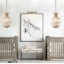 GobekUsa Grey/Gold Metal Cage Chandelier: Russian-Inspired, 3-Light Lustre for Nursery, Kitchen, Dining