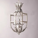 GobekUsa Grey/Gold Metal Cage Chandelier: Russian-Inspired, 3-Light Lustre for Nursery, Kitchen, Dining