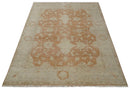 Rust and Beige Hand knotted Oriental Oushak 8x10 wool Area Rug