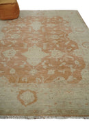 Rust and Beige Hand knotted Oriental Oushak 8x10 wool Area Rug