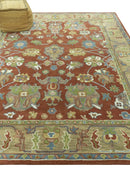 Rust And Beige Traditional Oushak Design Hand Tufted 8x10 Wool Area Rug by The Rug Decor
