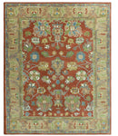 Rust And Beige Traditional Oushak Design Hand Tufted 8x10 Wool Area Rug by The Rug Decor