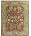 Rust And Beige Traditional Oushak Design Hand Tufted 8x10 Wool Area Rug by The Rug Decor