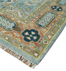 Rust and Blue Mamluk Rug 8x10, 9x12, 10x14 Hand Knotted Antique Style by The Rug Decor