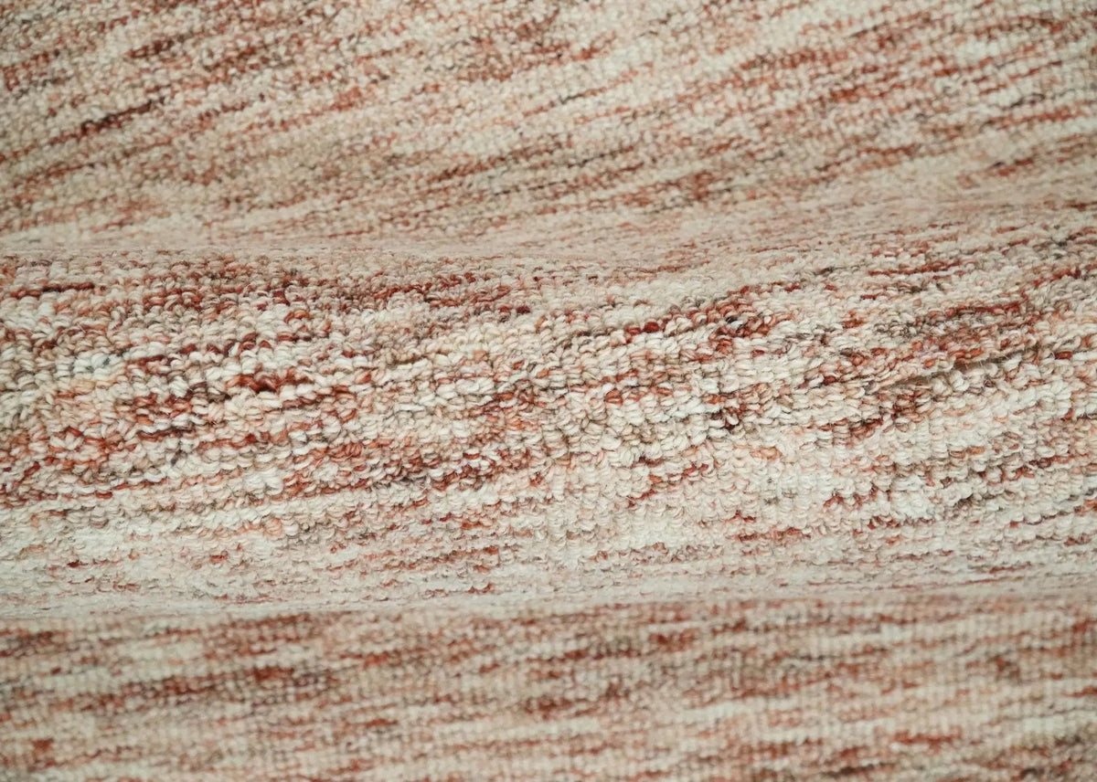 Rust and Ivory Abstract Hand Tufted Wool Area Rug Modern Design, photo 6 of 10