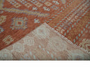 Rust Beige and Blue Hand Knotted Wool Traditional Oriental Area Rug Multi Size Pattern