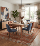 Rust Beige and Blue Hand Knotted Wool Traditional Oriental Area Rug Multi Size Pattern