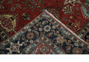 Rust, Blue and Beige Hand Knotted Antique 8x10 Traditional Wool Rug by The Rug Decor
