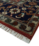 Rust, Blue and Beige Hand Knotted Antique 8x10 Traditional Wool Rug by The Rug Decor