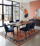 Hand Knotted Wool Oushak Area Rug - Rust Blue Beige Oriental
