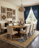 Hand Knotted Wool Area Rug - Rust Gold and Gray Traditional Custom Made