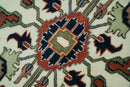 Rust, Ivory and Blue Fine Hand Knotted Traditional Heriz 9x12 wool area rug by The Rug Decor
