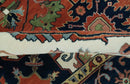 Rust, Ivory and Blue Fine Hand Knotted Traditional Heriz 9x12 wool area rug by The Rug Decor