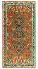 Wool Hand-Knotted Rust Ivory Brown Traditional Oriental Area Rug