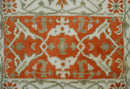 Rust, Ivory and Olive hand knotted 2x3 Oriental Oushak Wool Area Rug by The Rug Decor
