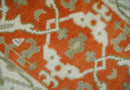 Rust, Ivory and Olive hand knotted 2x3 Oriental Oushak Wool Area Rug by The Rug Decor