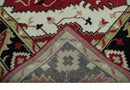 Hand Knotted Wool Area Rug Rust Ivory Black Beige Traditional